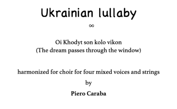 Copertina Ukrainian Lullaby For Voices And Strings